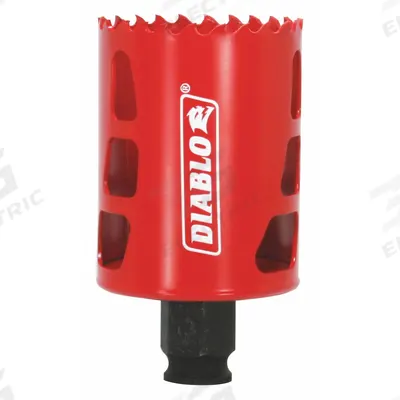 DIABLO Hole Saw: 2 1/16 in Saw Dia., 4 Teeth per Inch, 2 3/8 in Max. Cutting Dp - Multi-Material-Cutting Hole Saws without Arbor