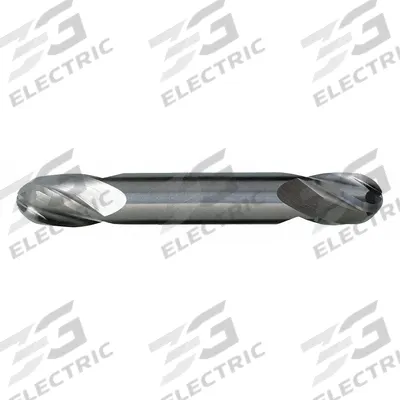 CLEVELAND Ball End Mill: Carbide, TiAlN Coated, Double End, 4 Flute, 7/32" Mill Dia - Double-End Carbide Ball End Mills