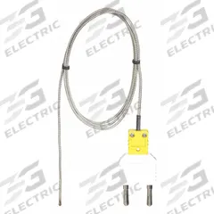 APPROVED VENDOR Bead Wire Temperature Probe: -58°F to 572°F /-50°C to 300°C, Type K, Bolt (MPN 4JPN9). Key specifications — Brand: APPROVED VENDOR; Cable Material: Stainless Steel; Cable Length: 3 ft 3-3/8 in; Process Mounting Connection: Bolt; Maximum Wire Gauge: 30 AWG.