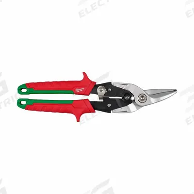MILWAUKEE Aviation Snip: Right, 10 in Overall Lg, 1 1/2 in Cutting Lg, Steel, TPR - Aviation Snips