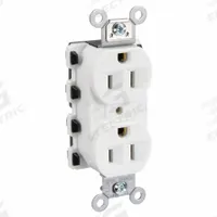 HUBBELL Receptacle: Duplex, 5-15, White, 125V AC, 15 A, 2 Pole / 3 Wire (MPN SNAP5262WA)