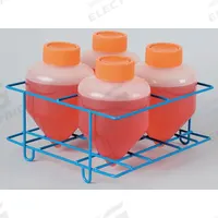 Tube Rack: 8 in Overall Wd, 4 in Overall Ht, 8 in Overall Lg, Steel, Blue, (4) Tubes, 4 Compartments (MPN F19856-0500). Key specifications — Material: Steel; Mounting Location: Benchtop; Color: Blue; Product Type: Test Tube Rack; Total Holding Capacity: (4) Tubes; Brand: SP SCIENCEWARE.