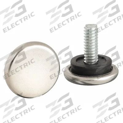 APPROVED VENDOR Leveling Glides: Nickel, Round, Silver, 7/8 in Overall Dia