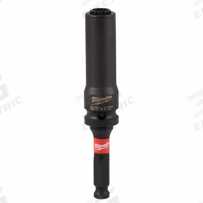 MILWAUKEE Impact Socket: 1/2 in Drive Size, SAE, 1/2 in/3/8 in Socket Size, 12-Point - 1/2" Drive Impact Sockets