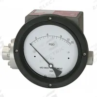 MIDWEST INSTRUMENT Differential Pressure Gauge & Switch: In-Line, 1/4 in NPT Female, 240, IP65 4X (MPN 240-SC-02-O(AAA)-50H). Key specifications — Sensor Type: Diaphragm; Series: 240; Housing Material: 316 Stainless Steel; Certificate of Calibration: Not Included; Gauge Accuracy: ±3-2-3%.