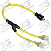 POWER FIRST Cord Adapter: 3 ft Lg, 12 AWG, L14-20P Plug, L5-20R Receptacle, Yellow, 125V AC (MPN 4FZZ3). Key specifications — Temperature Rating: -58° to 194°F; NEMA Plug Configuration: L14-20P; NEMA Receptacle Configuration: L5-20R; Brand: POWER FIRST.