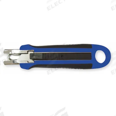 WESTWARD Safety Knife: 5 1/2 in Overall Lg, Rubberized, 1 in Overall Wd, Plastic - Automatic Retracting Utility Knives