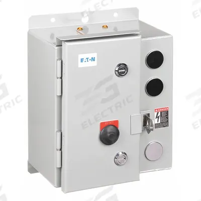 EATON NEMA Magnetic Motor Starter: Non-Reversing, 3 Poles, NEMA Size 1, 27 A - Enclosed Non-Reversing Starters with Electronic Overloads