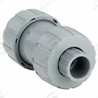 HAYWARD Check Valve: Ball, Inline Valve Body, CPVC, 1/2 in Pipe Size, True Union Socket/NPT, Std (MPN TC20050ST). Key specifications — Ball Material: CPVC; Brand: HAYWARD.
