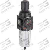 ARO Filter-Regulator: 2000 Series, 1/2 in NPT, 172 cfm, 5 micron, 0 psi to 140 psi, Manual Drain (MPN P39344-610). Key specifications — attr109419: ARO; attr109429: Aluminum; attr109463: Yes; attr109468: 2000.