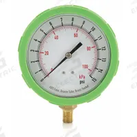 APPROVED VENDOR Industrial Pressure Gauge: Green, 0 psi 400 psi, 4 in Dial, 1/4 in NPT Male, Bottom (MPN 4EFH7). Key specifications — Brand: APPROVED VENDOR; Case Color: Green; Accuracy: ±2-1-2%; Pressure Range: 0 psi 400 psi; Gauge Wetted Parts: Brass / Bronze.