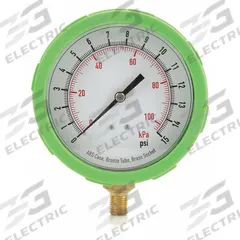 APPROVED VENDOR Industrial Pressure Gauge: Green, 0 psi 400 psi, 4 in Dial, 1/4 in NPT Male, Bottom (MPN 4EFH7). Key specifications — Brand: APPROVED VENDOR; Case Color: Green; Accuracy: ±2-1-2%; Pressure Range: 0 psi 400 psi; Gauge Wetted Parts: Brass / Bronze.