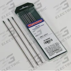 WESTWARD Tungsten Electrode: Pure Tungsten, 1/16 in x 7 in, Green, EWP, 10 PK (MPN 31GH89). Key specifications — Brand: WESTWARD; Overall Length: 7 in; AWS Classification: EWP; Welding Current Designation: AC; Color: Green.