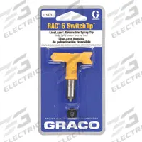 GRACO Airless Spray Gun Tip: Tips for Airless Spray Guns, Line Striping Tip, 0.021 in Tip Size (MPN LL5421). Key specifications — Product Type: Line Striping Tip; Compatible with Manufacturer Model Number: 17H458; Brand: GRACO; Color: Yellow; Compatible with Series: RAC 5 Spray Tip Guard; Product Grouping: Tips for Airless Spray Guns.