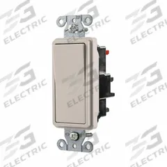 HUBBELL Wall Switch: Rocker Switch, Single Pole, Maintained, Light Almond, 120/277V AC, 15 A (MPN DS115STLA). Key specifications — Illuminated: No; Voltage Rating: 120/277V AC.