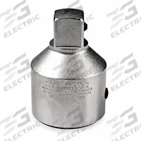PROTO Socket Adapter: 1 in Output Drive Size, Square, 2 1/2 in Overall Lg, Chrome, Locking Included (MPN J5853). Key specifications — attr1204997: Square; attr1205006: PROTO; attr1204986: Chrome; attr1205002: Locking Included.