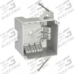 CANTEX Electrical Box: PVC, Nonmetallic Material & Nominal Size, Square, 2 Gangs, 2 5/8 in Box Dp (MPN EZ32XNR). Key specifications — Brand: CANTEX; Bracket Style: Without Bracket; Clamp Style: NMSC.