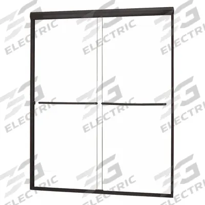 FOREMOST Shower Door: 53 in Min. Door Wd, 57 in Max. Door Wd, 65 in Overall Ht - Double-Sliding Shower Doors