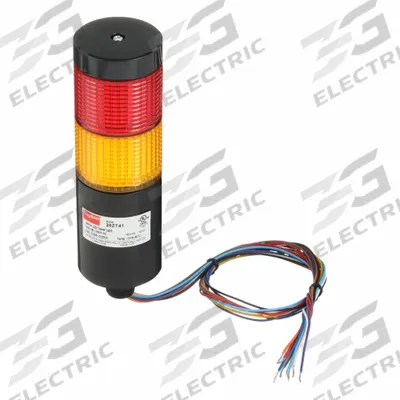 Dayton Tower Light Assembly: 2 Tier, Amber/Red, No Sounder Tier, 6 11/16 in Overall Ht - Two-Tier Tower Light Assemblies