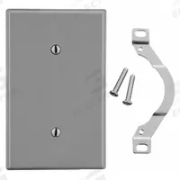 HUBBELL Wall Plate: Blank, 1 Gang, Gray, Std Size (MPN P14GY). Key specifications — Brand: HUBBELL; Material: Polycarbonate.