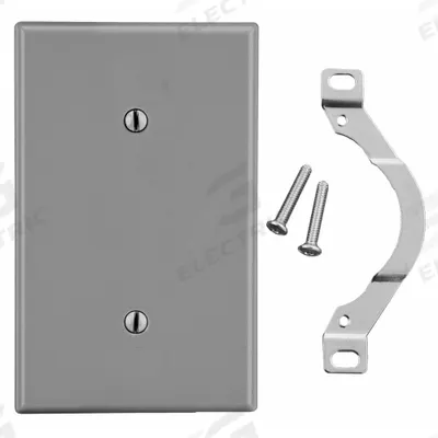 HUBBELL Wall Plate: Blank, 1 Gang, Gray - General Purpose Wall Plates