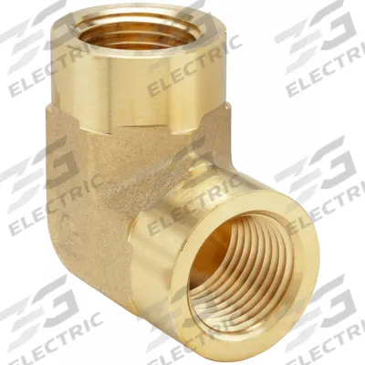 PARKER Metal Pipe Elbow: 90° Elbow, Brass, 3/8 in x 3/8 in - Threaded Extreme-Pressure Hydraulic Pipe Fittings