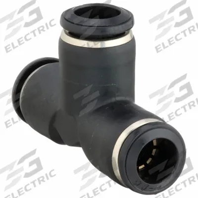 AIGNEP USA Push-Fit Tee Fitting: 10 mm OD x 10 mm OD x 10 mm OD Size, Nylon - Nylon & Nickel-Plated Brass Tube Fittings