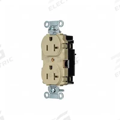 HUBBELL Receptacle: Duplex, 5-20, Ivory, 125V AC, 20 A, 2 Pole / 3 Wire (MPN 5352STI) - General Purpose Receptacles