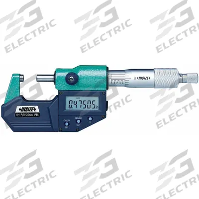 INSIZE IP65 Digital Outside Micrometer: 10 in to 11 in /250 mm to 275 mm, Inch/Metric - Micrometers with SPC Output for Harsh Environments