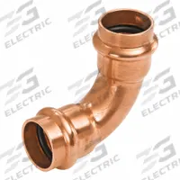 NIBCO Press Elbow Fitting: 90° Long Radius Elbow, 4 in CTS x 4 in CTS size, Press-fit x Press-fit (MPN 9079200PC). Key specifications — Brand: NIBCO; Series: Press System; Broad - Material for Bullet: Copper Or Bronze; Brand - Broad: NIBCO.