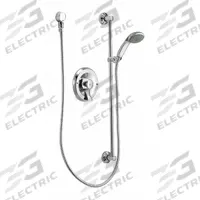 MOEN Shower Faucet: Commercial, 1.5 gpm Fixed Showerhead Flow Rate, Brass, Chrome Finish, 2 Handles (MPN 8346EP15). Key specifications — Showerhead Material: Brass; Series: Commercial.