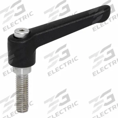 JW WINCO Adjustable Handles; Adjustable Levers: Plastic w/ SS Thread, 3/8"-16 Thread - Teardrop-Style Adjustable Handles with Threaded Stud