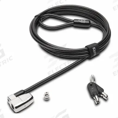 KENSINGTON Laptop Lock: Steel, Black, 6 ft Cable Lg, 11/16 in Cable Dia - Computer Cable Locks
