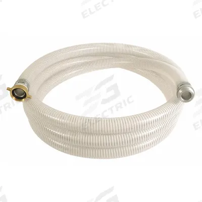 APPROVED VENDOR Water Suction and Discharge Hose: 3 in Hose Inside Dia., 55 psi, Clear/White - PVC Water Suction & Discharge Hose Assemblies with Synthetic Braid & PVC Helix Reinforcement
