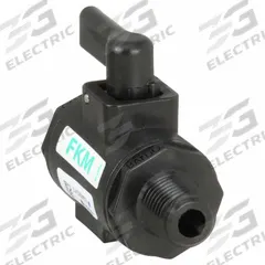 BANJO Manual Two-Way Ball Valve: 1/4 in, Polypropylene, Straight, MNPT x FNPT, Full Port Ball Port (MPN LV025MTV). Key specifications — Brand: BANJO; Handle Type: Lever; Handle: Lever.