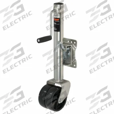CURT Trailer Jack: Marine Jack, 1,500 lb Static Load Capacity, Sidewind, Bolt-On - Trailer Jacks with Wheels