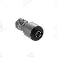 PARKER Hydraulic Crimp Fitting: Steel x Steel, Straight, -8 For Hose Dash Size, Female x Genderless (MPN 1JC43-8-8). Key specifications — Fitting Gender: Female x Genderless; Fitting Connection Type: ORS x Crimp; For Hose Dash Size: -8; Thread Size: 0.511"-27; Brand: PARKER.