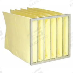GRAINGER Pocket Air Filter: 24 in x 24 in x 30 in, MERV 14, Yellow, Synthetic, 6 Pockets (MPN 5M431). Key specifications — Display Sell UOM: EA; Brand: GRAINGER; Media Material: Synthetic; Performance Rating: MERV 14.