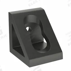 Inside Corner Bracket: Gusseted Inside-Corner Bracket, 10 Series, 1 in x 7/8 in x 1 in, 2 Holes (MPN 4132-BLACK). Key specifications — Material: Aluminum; Brand: 80/20; Finish: Anodized.