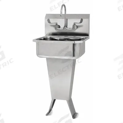 SANI-LAV Hands-Free Sink: 41 1/2 in Overall Ht, 17 in Bowl Lg, 7 in Bowl Dp - One-Station Freestanding Hand Sinks with Faucets
