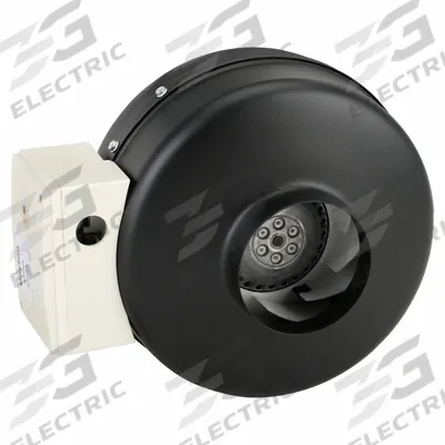 Dayton In-Line Duct Fan: 183 cfm Max., 5 in Duct, 111.9 W, 120V AC, 1 Ph, IP54 - General Purpose Inline Duct Fans