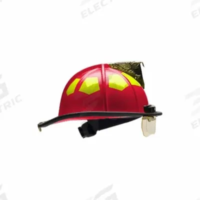 BULLARD Fire Helmet: Red, Fiberglass, Chin Strap