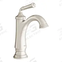 AMERICAN STANDARD Mid Arc Bathroom Faucet: Delancey, Brass, Brushed Nickel Finish, 1.2 gpm Flow Rate (MPN 7052107.295). Key specifications — Includes: Drain; Brand: AMERICAN STANDARD; Series: Delancey.