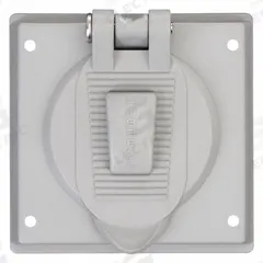 HUBBELL WIRING DEVICE-KELLEMS Weatherproof Cover: Polycarbonate, Receptacles, 2 Gangs, No Enclosure (MPN HBL7777A). Key specifications — Brand: HUBBELL WIRING DEVICE-KELLEMS; Color: Gray; Compatible with Product Type: Receptacles; Mounting Orientation: Vertical.