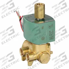 REDHAT Solenoid Valve: 4-Way, 1/4 in Pipe Size, 110V AC/120V AC, Watertight/Without Junction Box (MPN 8345G001). Key specifications — Pipe Size: 1/4 in; Voltage: 120V AC; Brand: REDHAT; Coil Enclosure: Without Junction Box.