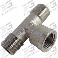 LEGRIS Metal Pipe Tee: Tee, 1/8 in x 1/8 in x 1/8 in, Nickel-Plated Brass, 870 psi, 1 29/64 in Lg (MPN 0928 00 10). Key specifications — Brand: LEGRIS; Maximum Operating Pressure: 870 psi.