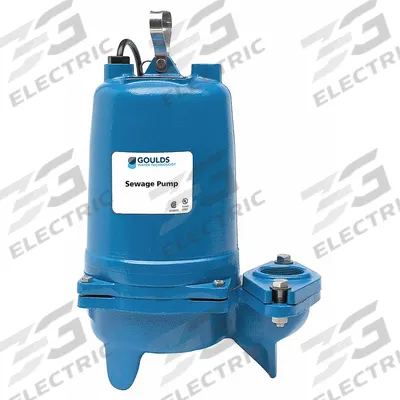 GOULDS Sewage Ejector Pump: Cast Iron, Single Phase, 1/2 hp, 115V AC, 2 in Max. Dia. Solids - General Purpose Sewage Ejector Pumps