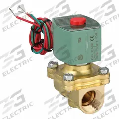 REDHAT Solenoid Valve: 2-Way, Normally Closed, 3/4 in Pipe Size, 120V AC, Compact, Brass Body (MPN 8030G043). Key specifications — Pipe Size: 3/4 in; Voltage: 120V AC; Brand: REDHAT; Coil Enclosure: Watertight.