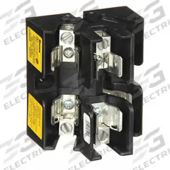 BUSSMANN Fuse Block: Open Pyramid Block Design, 3 Pole, 600 V AC, Box Lug, Non-Indicating (MPN JP60030-3CR). Key specifications — Brand: BUSSMANN.