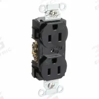 BRYANT Receptacle: Duplex, 5-15, Black, 125V AC, 15 A, 2 Pole / 3 Wire (MPN CBRS15BLKWR)